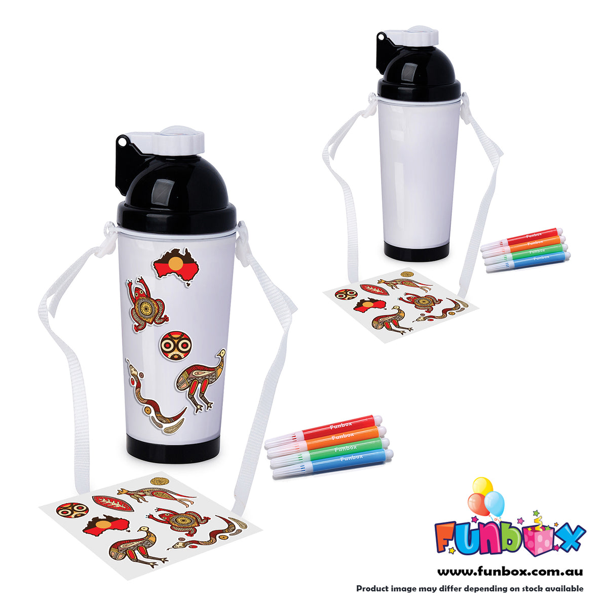 Indigenous Colour-me-in Drink Bottle – Funbox.com.au