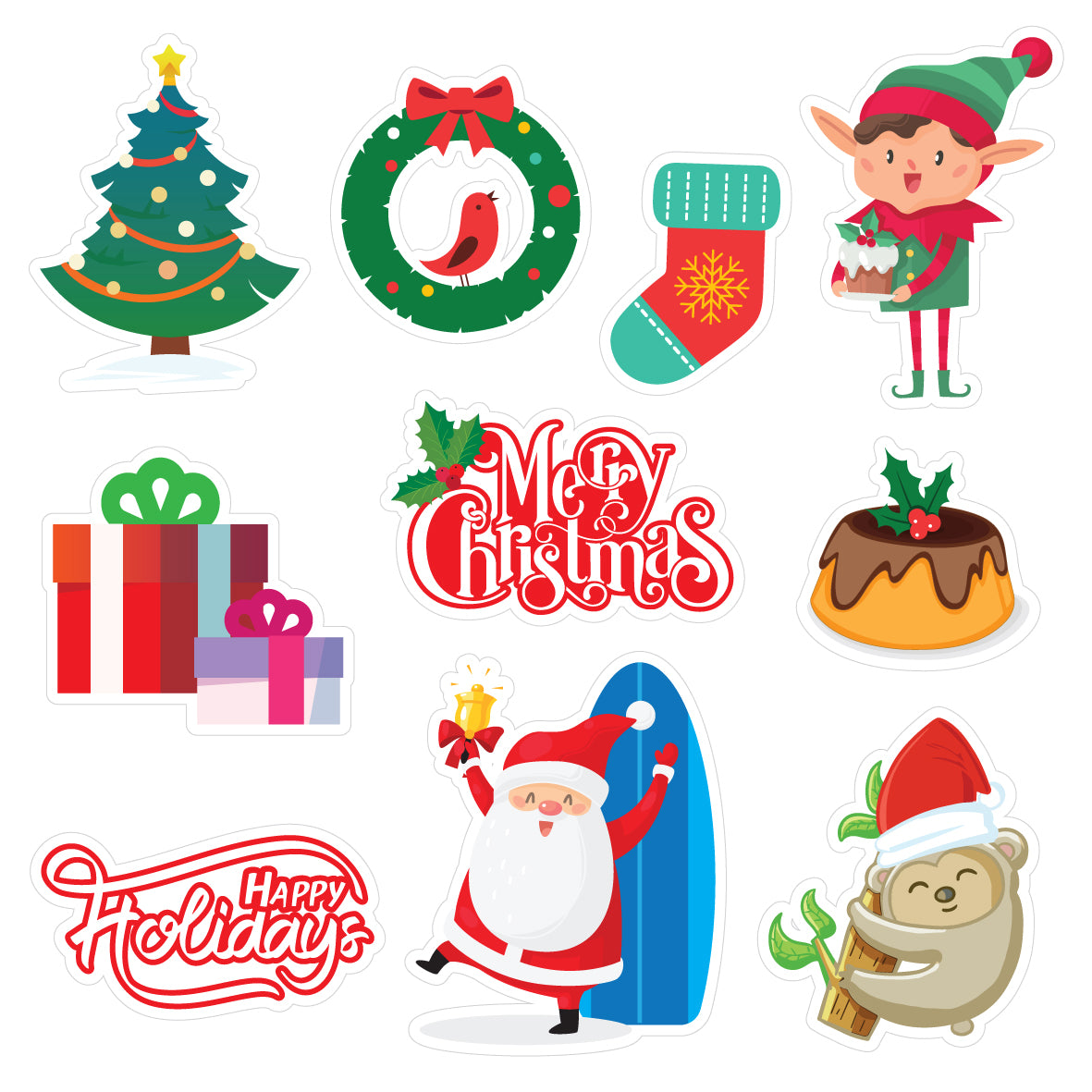 Christmas Sticker Sheets- Pack of 50