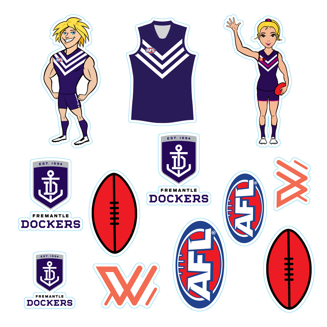 New! AFL Licensed Fremantle Team Sticker Sheet