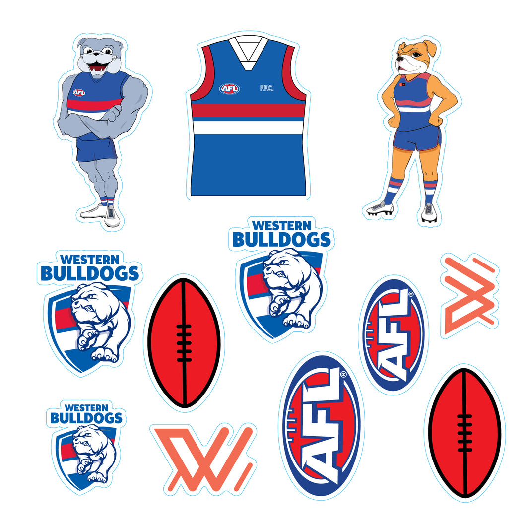 New! AFL Licensed Western Bulldogs Team Sticker Sheet