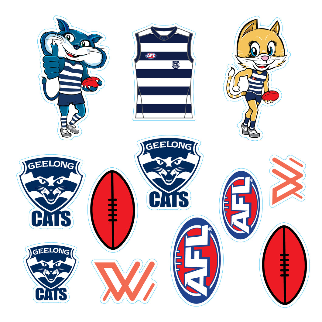 New! AFL Licensed Geelong Team Sticker Sheet