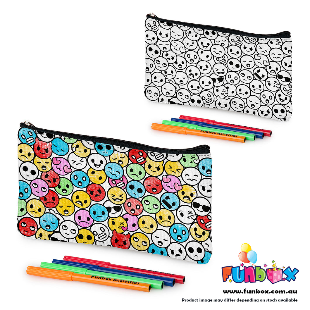 Pre-order! Colour-In Emoji Pencil Case with Markers