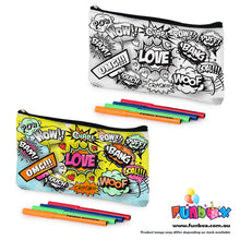 Load image into Gallery viewer, Colour-In Comic Pop-Art Pencil Case