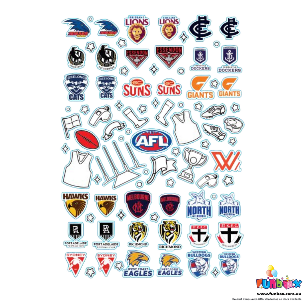 AFL Licensed Sticker Sheet A4