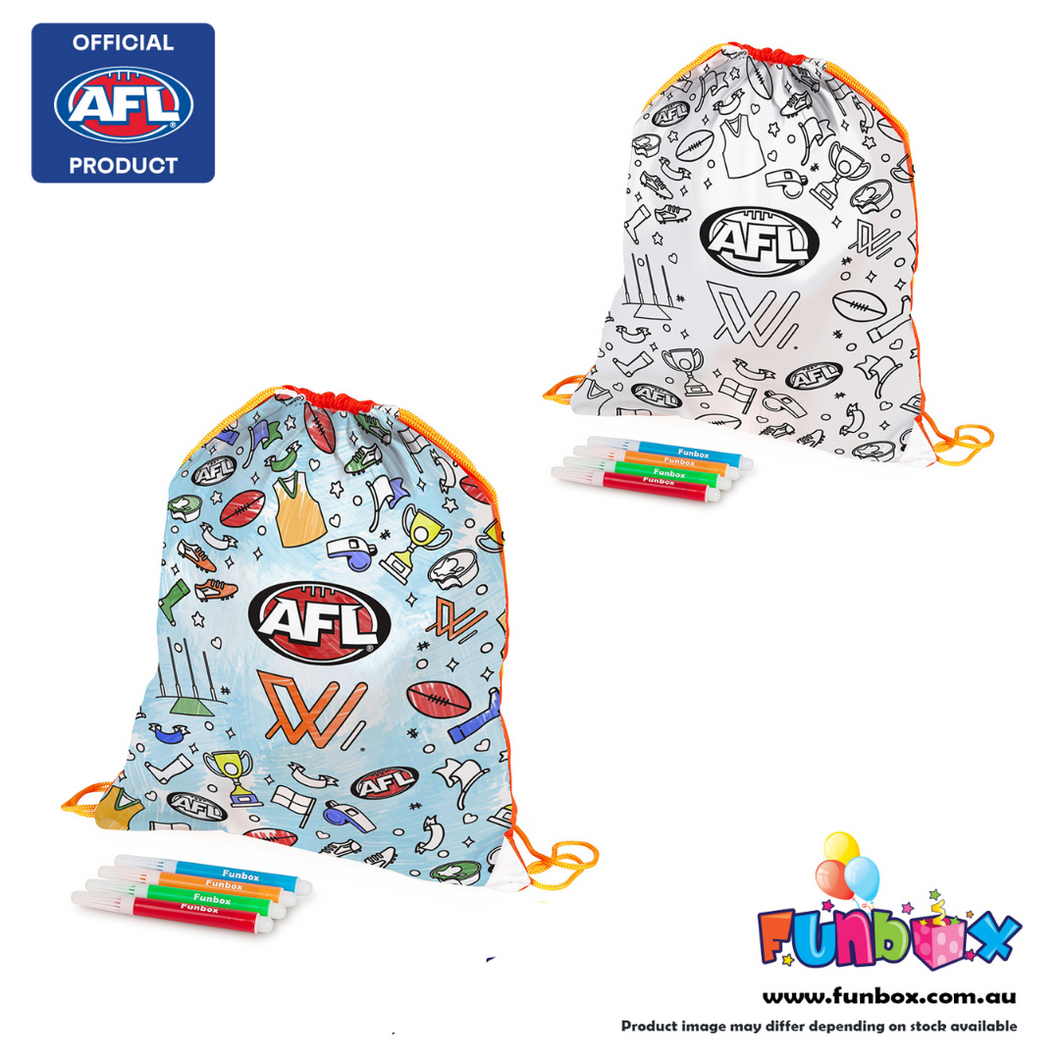 AFL Licensed Colour-In Drawstring Bag - COMING SOON!