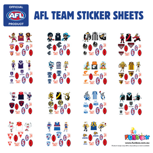 New! AFL Licensed Individual Team Sticker Sheets