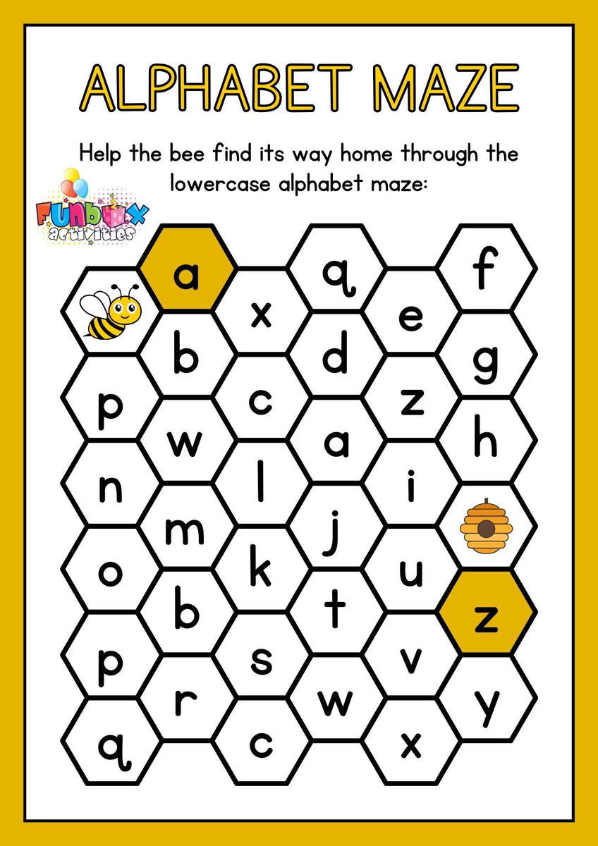 Alphabet Maze FREE Printable Activity – funbox.com.au