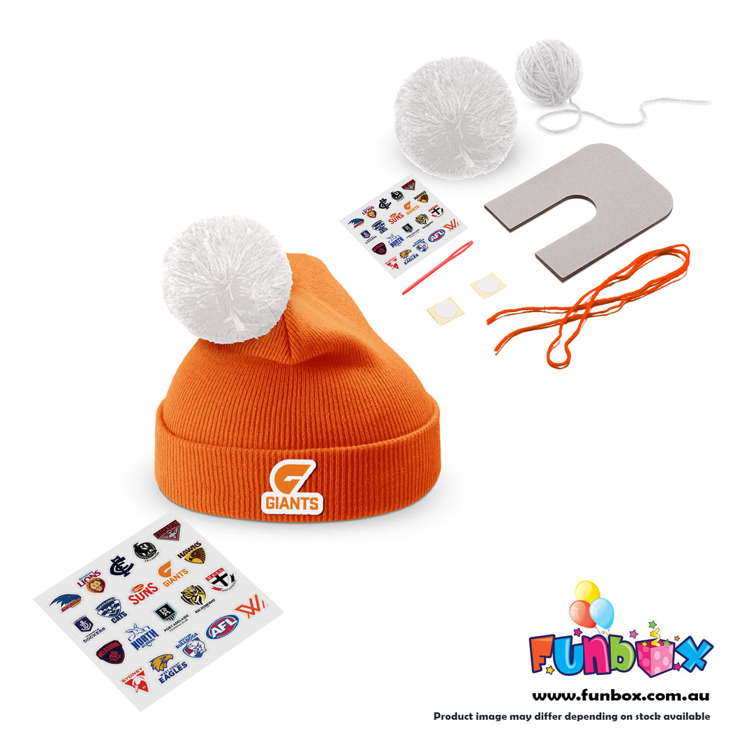 Beanie and Pom Pom Making Kit - GWS Giants Colours