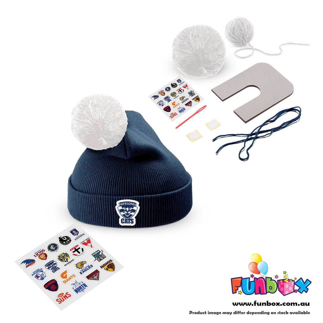 Beanie and Pom Pom Making Kit - Geelong Cats Colours