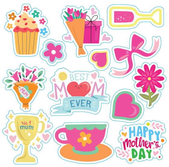 Mother's Day Stickers- Pack of 50