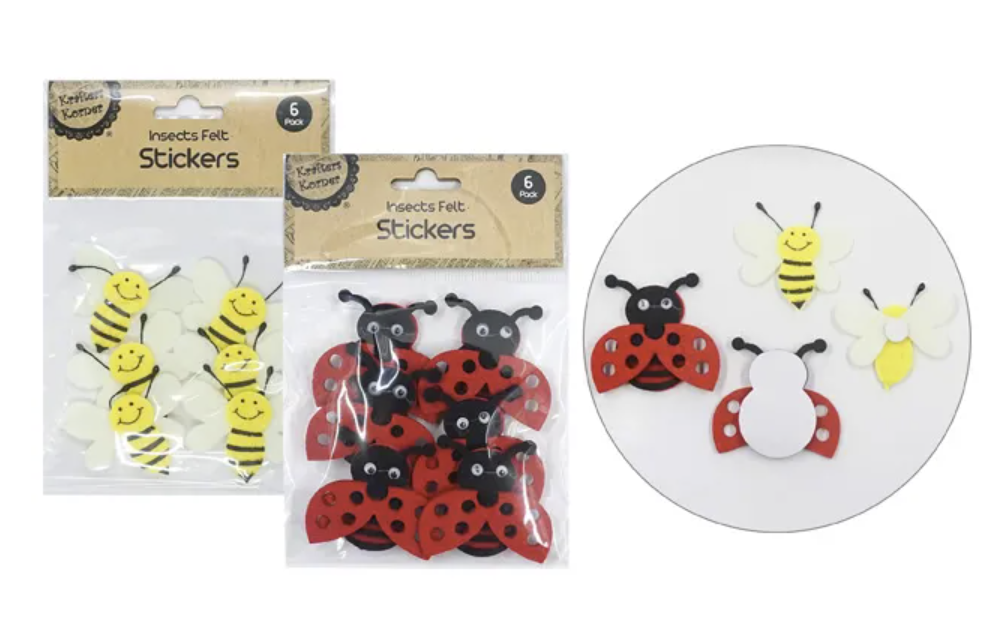 Insect Garden Felt Stickers -  Buzz, Crawl & Stick!