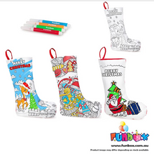 Load image into Gallery viewer, Colour-In Christmas Santa Stocking (Includes Markers)