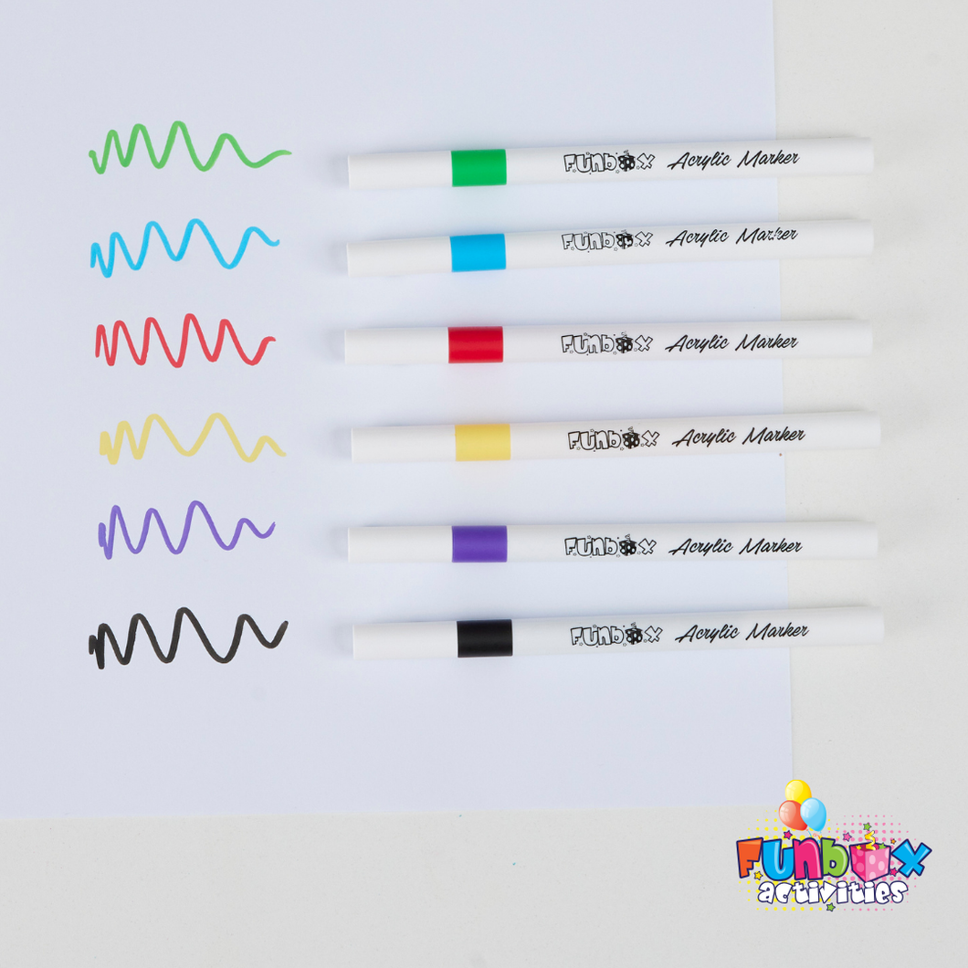 Acrylic Markers - 6 Vibrant Colours!