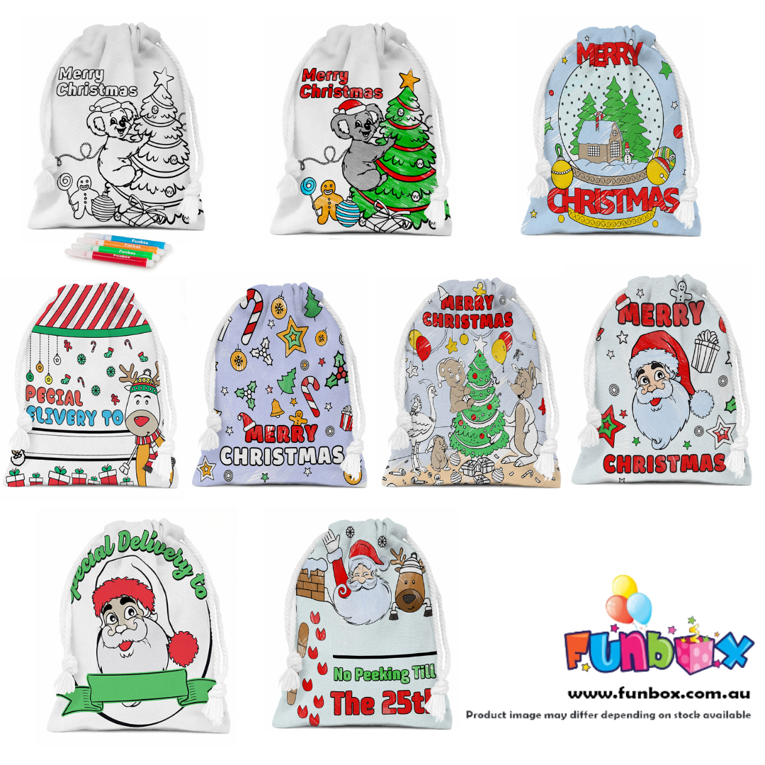 Colour-In Christmas Santa Sack (Includes Markers)