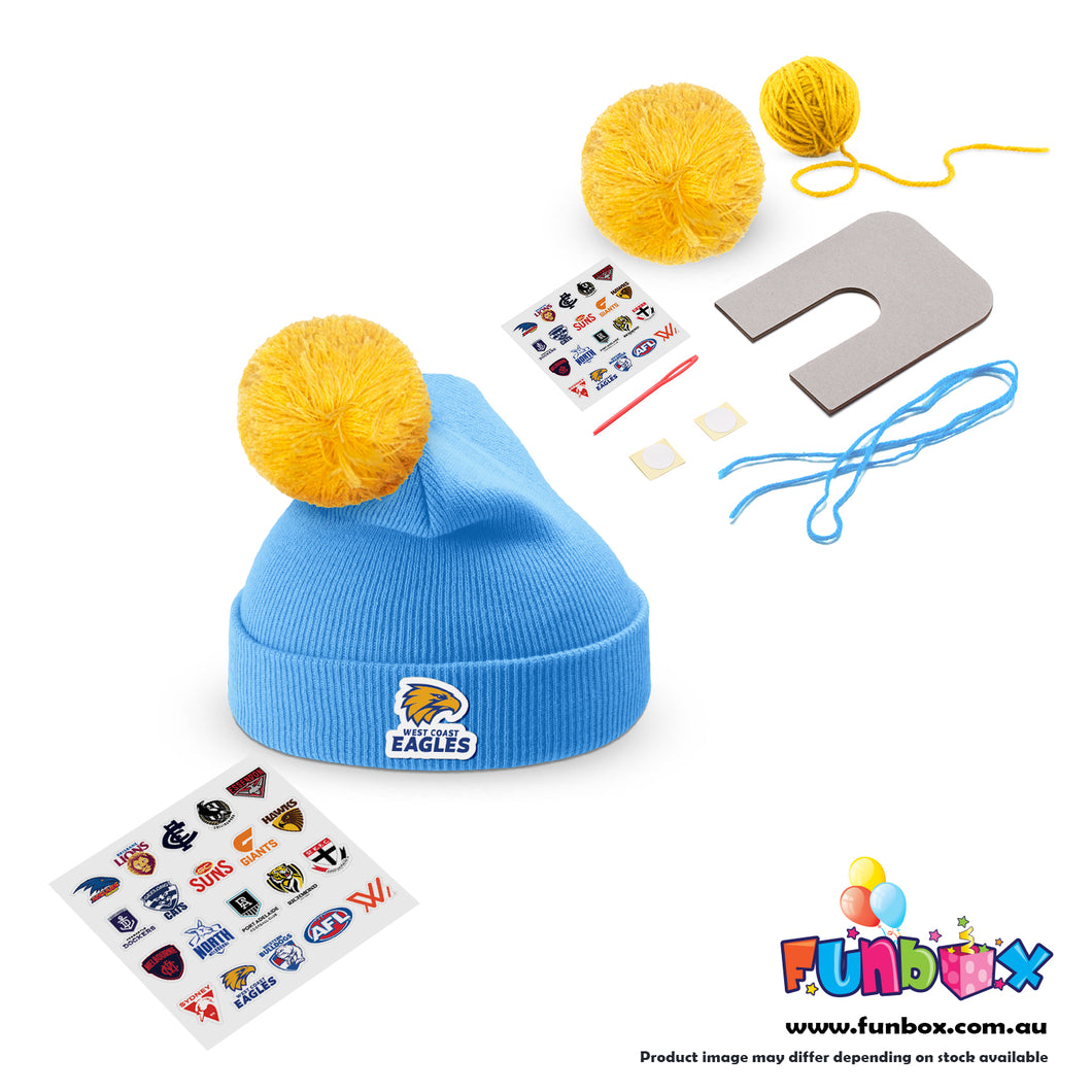 Beanie and Pom Pom Making Kit - West Coast Eagles Colours